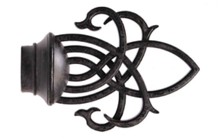 Herrschners Black Finial Rod with Clips Hanger